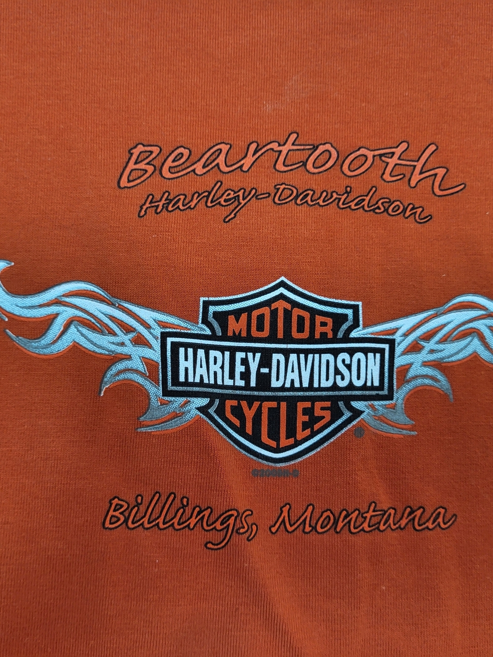 Womens Size M Harley-Davidson Orange Half-Zip Logo Pullover Montana